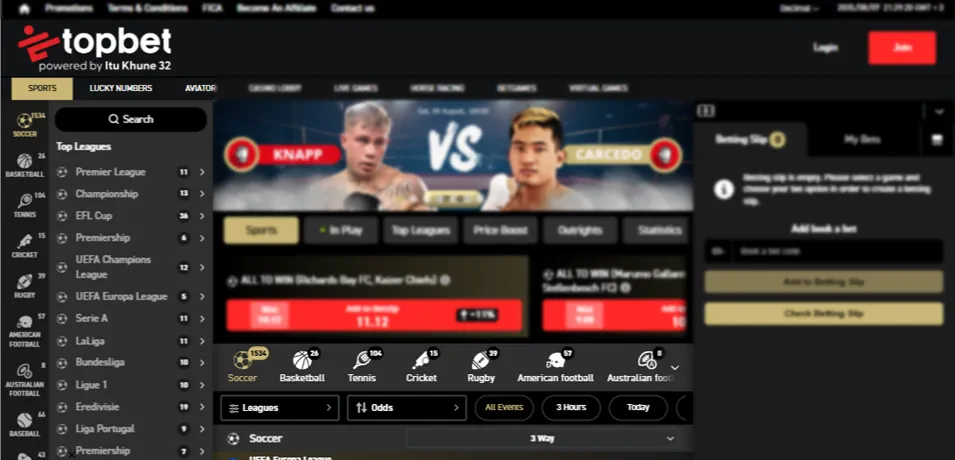TopBet Sportsbook Sports Betting Experience Screenshot