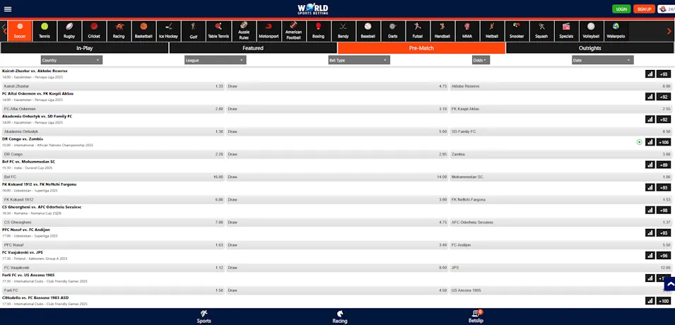 WSB Sportsbook Platform Overview 2025 Screenshot