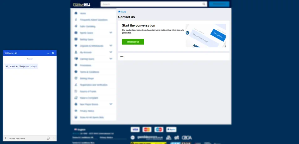 William Hill Sportsbook Support & Reputation: How William Hill Performs Screenshot
