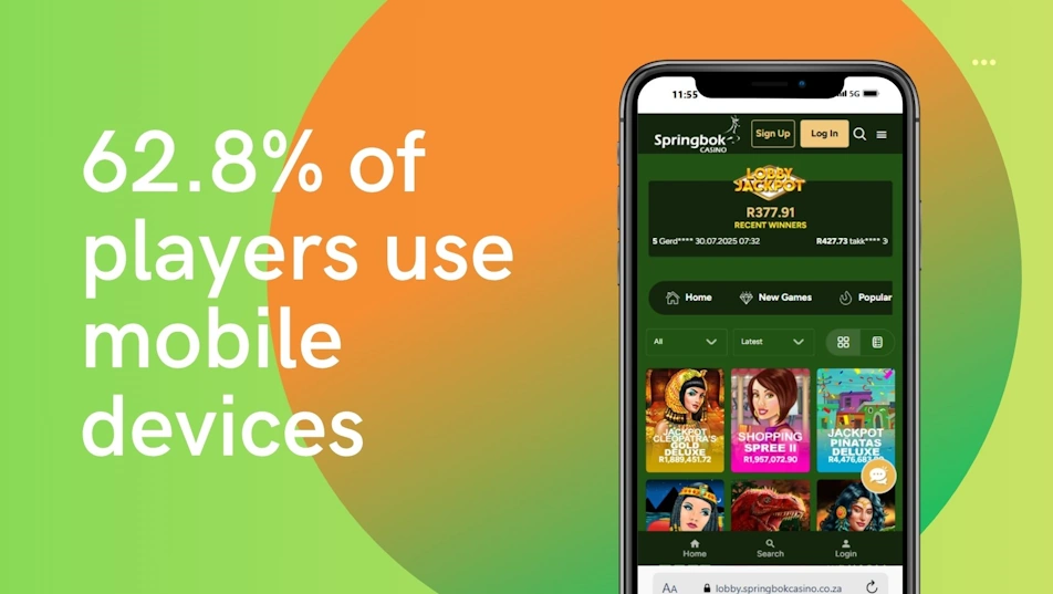 Springbok Casino Mobile Gaming Experience Banner