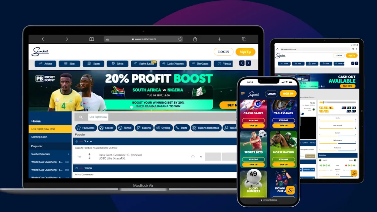 Sunbet User Experience: Mobile, Desktop & Apps Banner