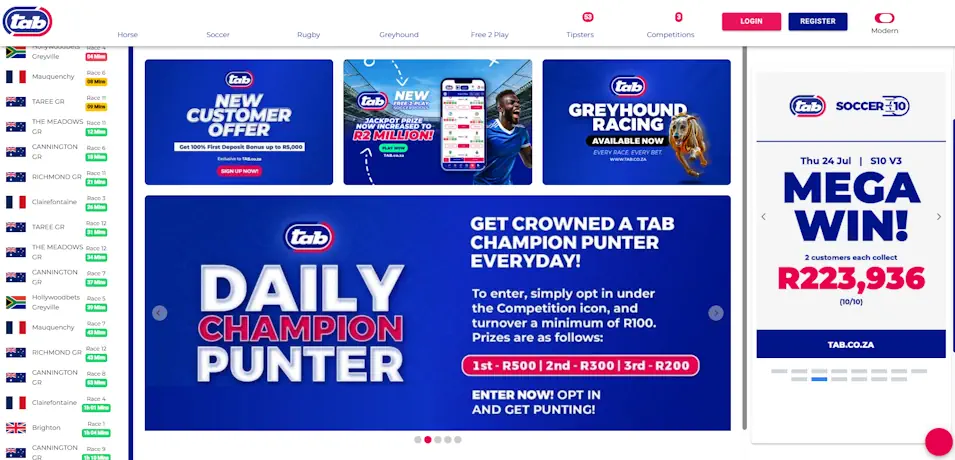 TabOnline Sportsbook Bonuses & Promotions in SA Screenshot