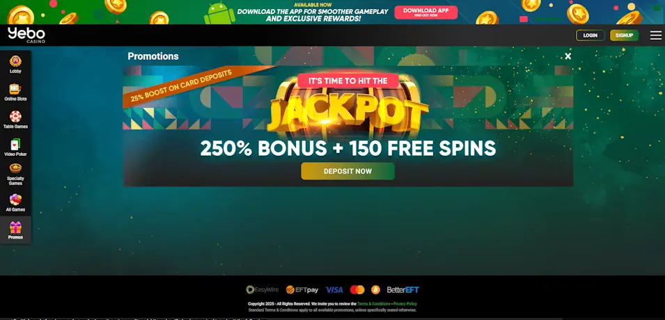 Yebo Casino Bonus Terms and Conditions Exposed Screenshot