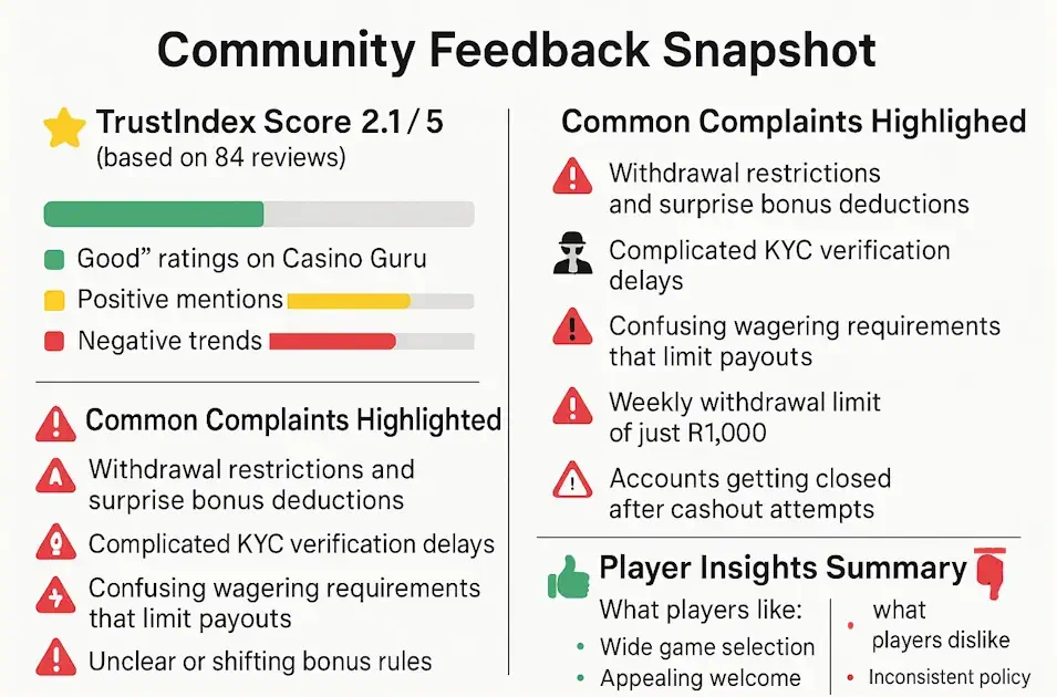 Yebo Casino Real Player Experiences and Reviews Infographics