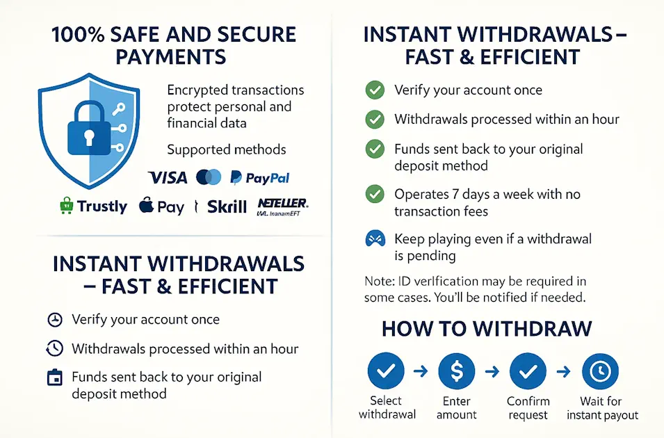 Yeti Casino Banking and Payment Processing Infographics