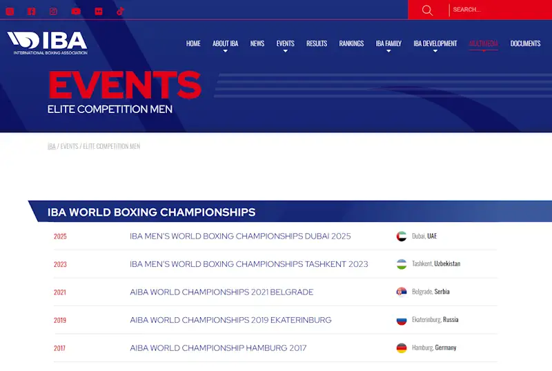 aiba-world-championship boxing/aiba-world-championship Events Screenshot