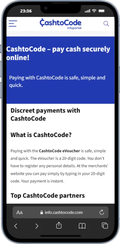 Cashtocode Mobile Screenshot