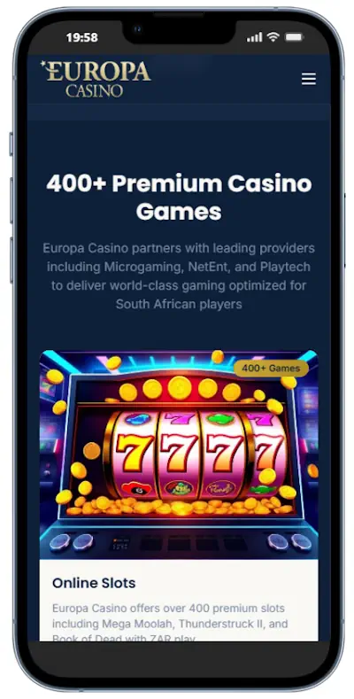 Casino app Europa Casino Mobile Screenshot