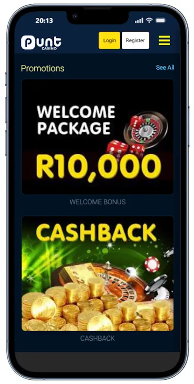 Casino app Punt-Casino-Promotions Screenshot