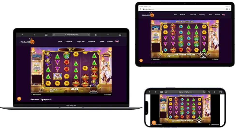 Gates of Olympus Slot Desktop and Mobile Screenshot