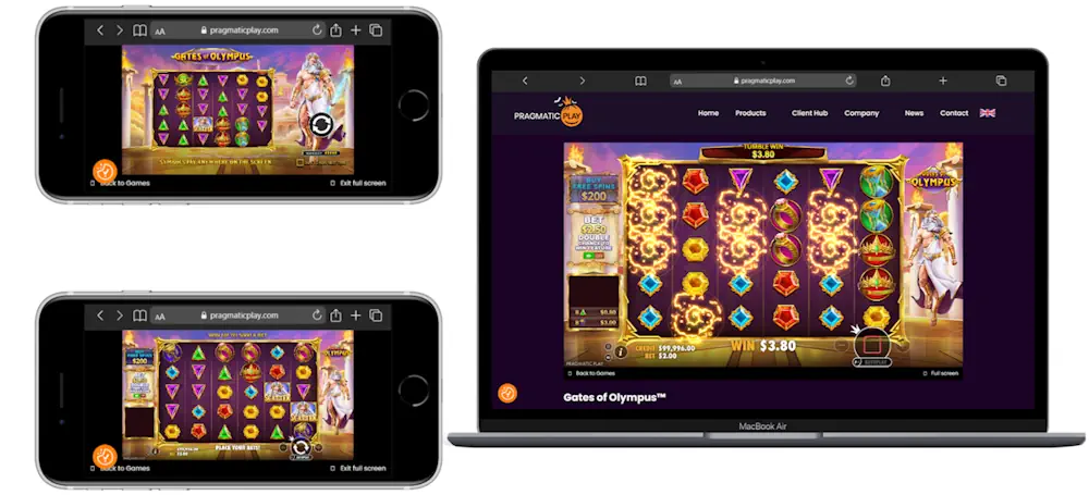 Gates of Olympus Slot Desktop and Mobile Screenshots
