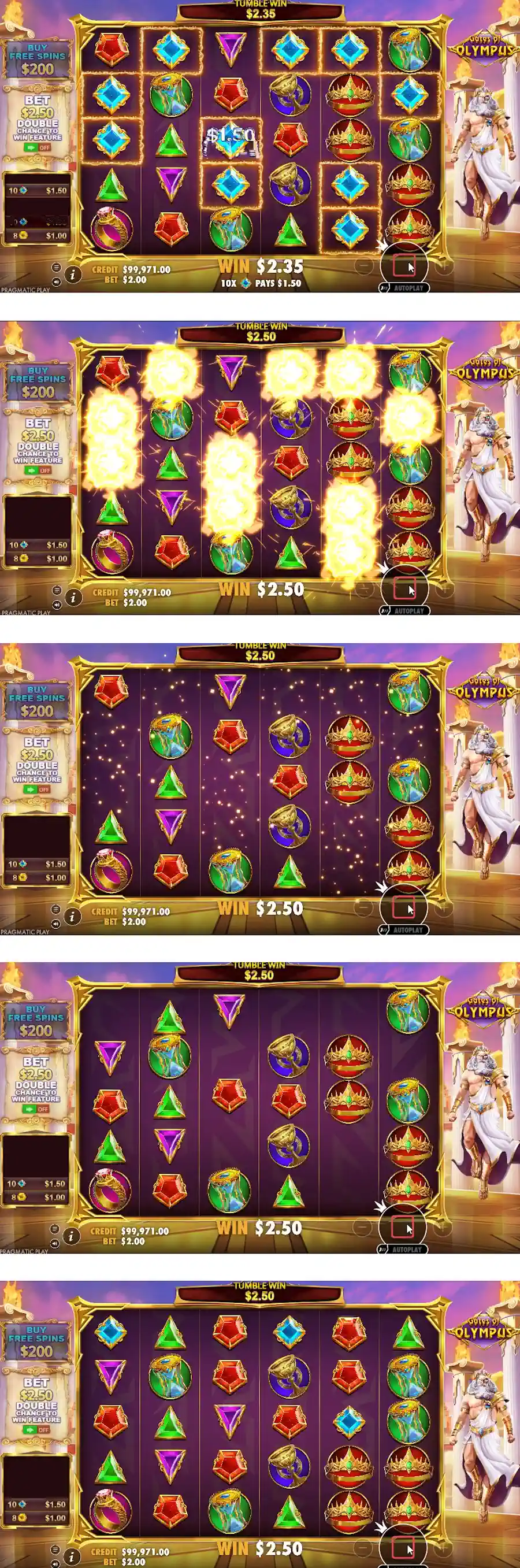 Gates of Olympus Slot Mechanics Screenshots