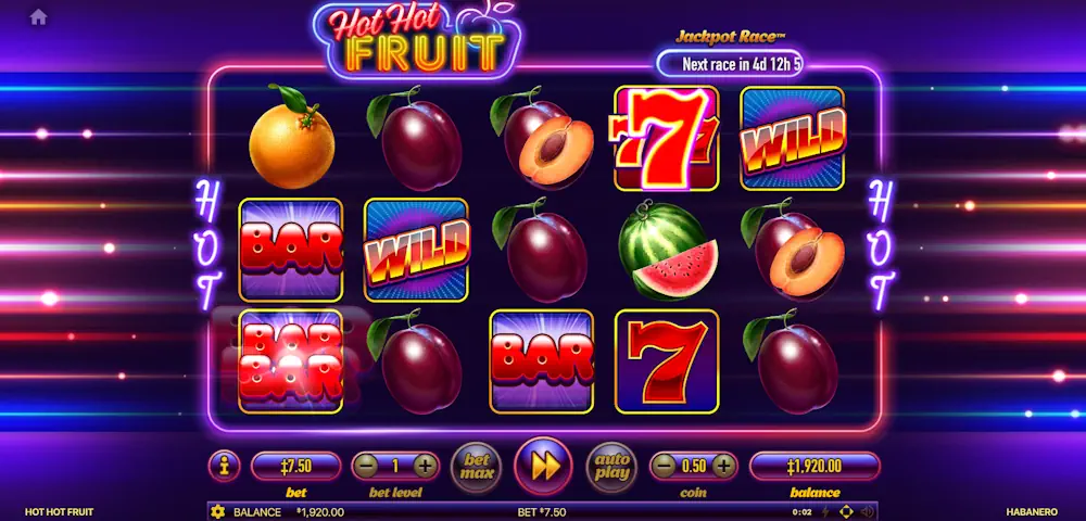Hot Hot Fruit Slot Gameplay Screenshot