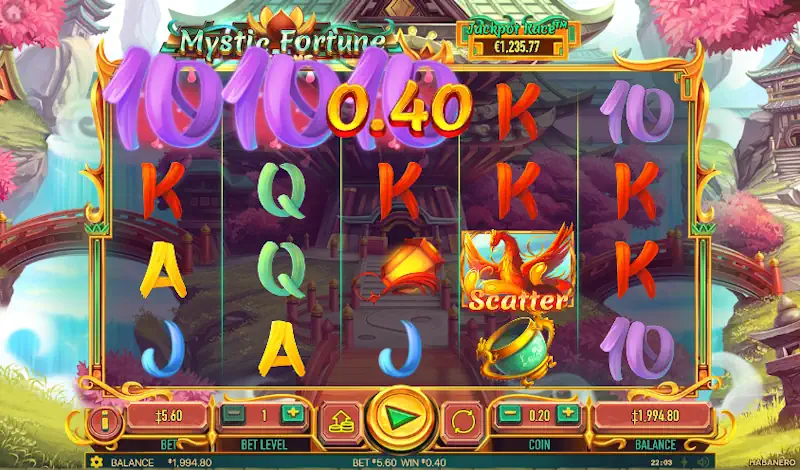 Mystic Fortune Deluxe Prive Slot Gameplay Screenshot