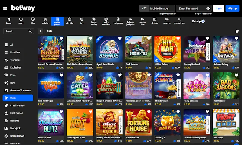 Betway Slots Screenshot