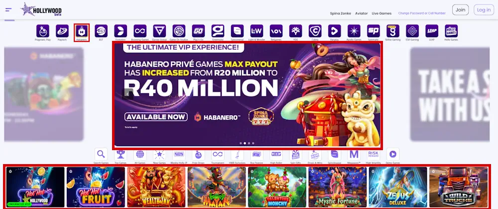 Habanero Spina Zonke Slots Screenshot