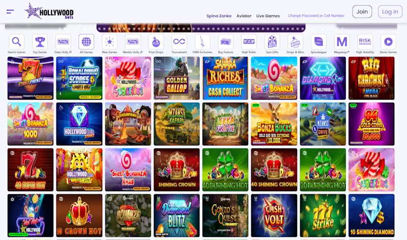 Hollywoodbets Spina Zonke Slots Screenshot