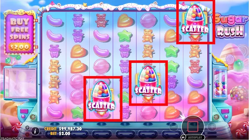 Sugar Rush Slot Mechanics 3 Scatters Part 1 Screenshot