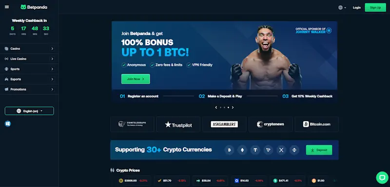 BetPanda Casino Screenshot