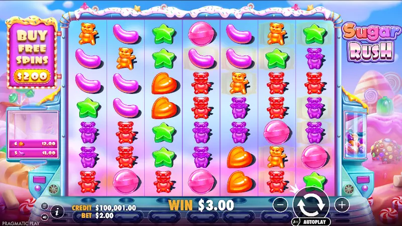 Sugar Rush Slot Gameplay Screenshot