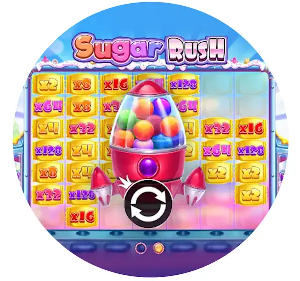 Sugar Rush Slot Logo and Game Banner