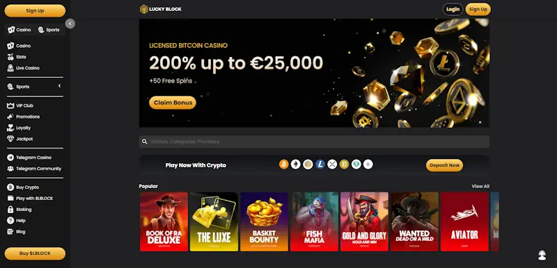 Lucky Block Casino Screenshot