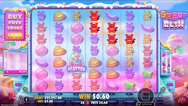 Sugar Rush Slot Mechanics Screenshot