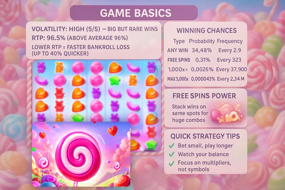 Sugar Rush Slot casinos/games/slots/sugar-rush Winning Potential & Volatility Banner