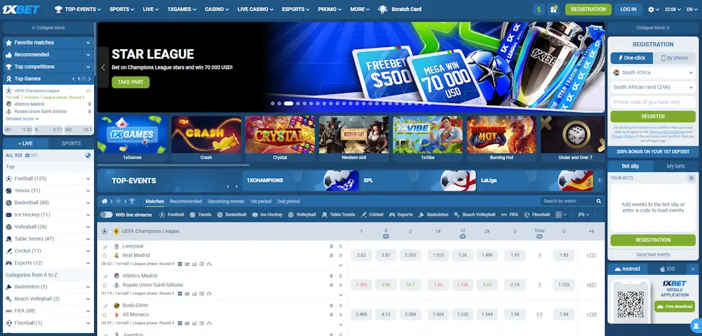 1xBet Screenshot