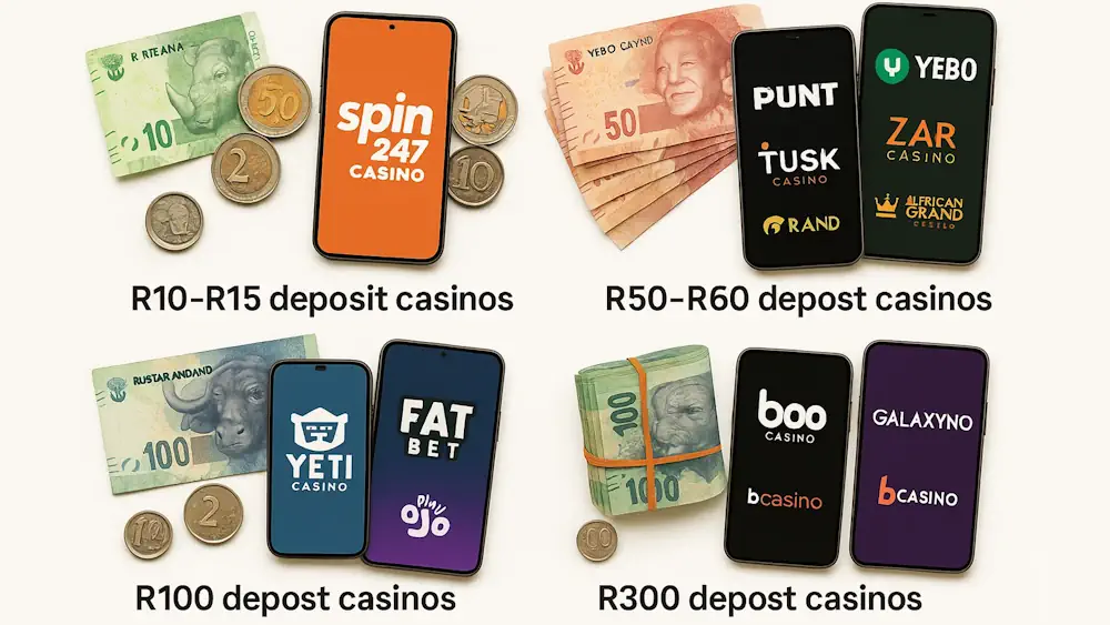 Different Minimum Deposit Tiers Available to SA Players Banner