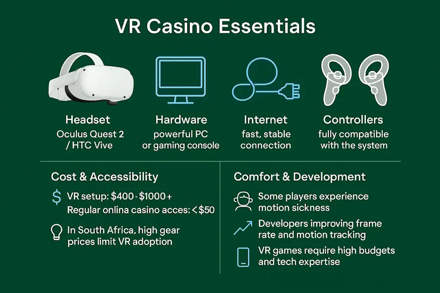 Virtual Reality Casinos Technical requirements Infographic