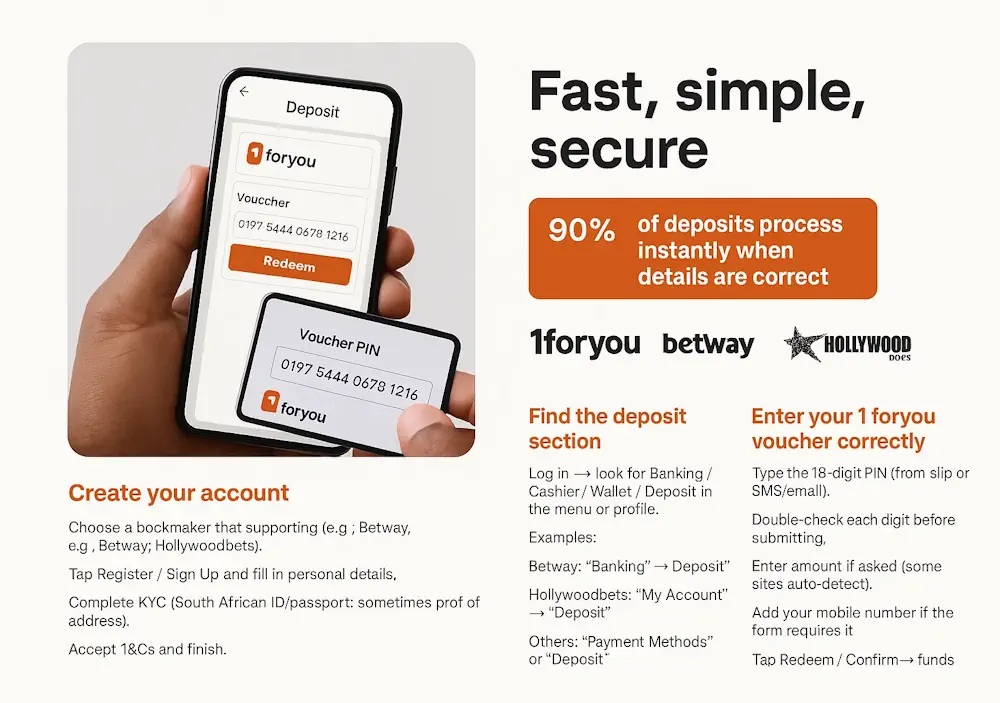 1foryou Step-by-Step Guide to Using Voucher Codes at Gambling Sites Infographic
