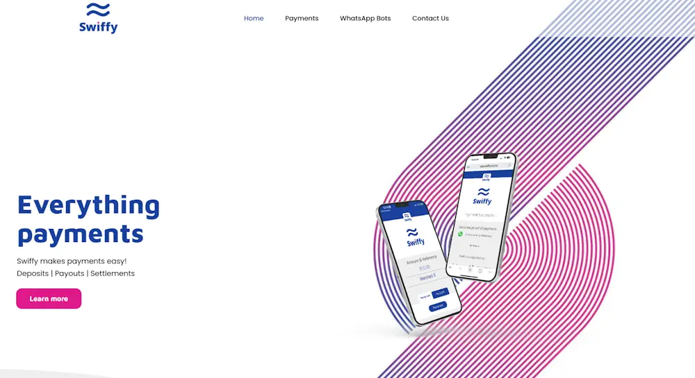 Swiffy EFT Homepage Screenshot