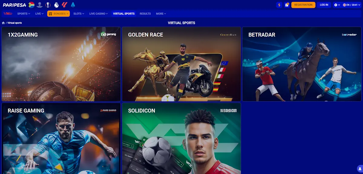 Paripesa Virtual sports Screenshot