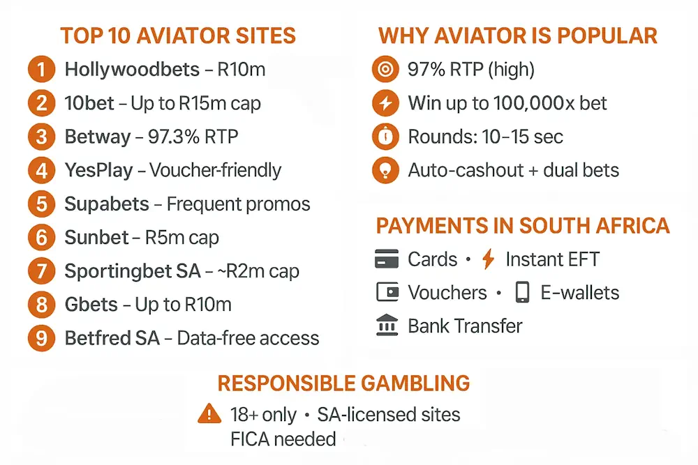 10 Best Aviator Gambling Sites in 2026 Infographic