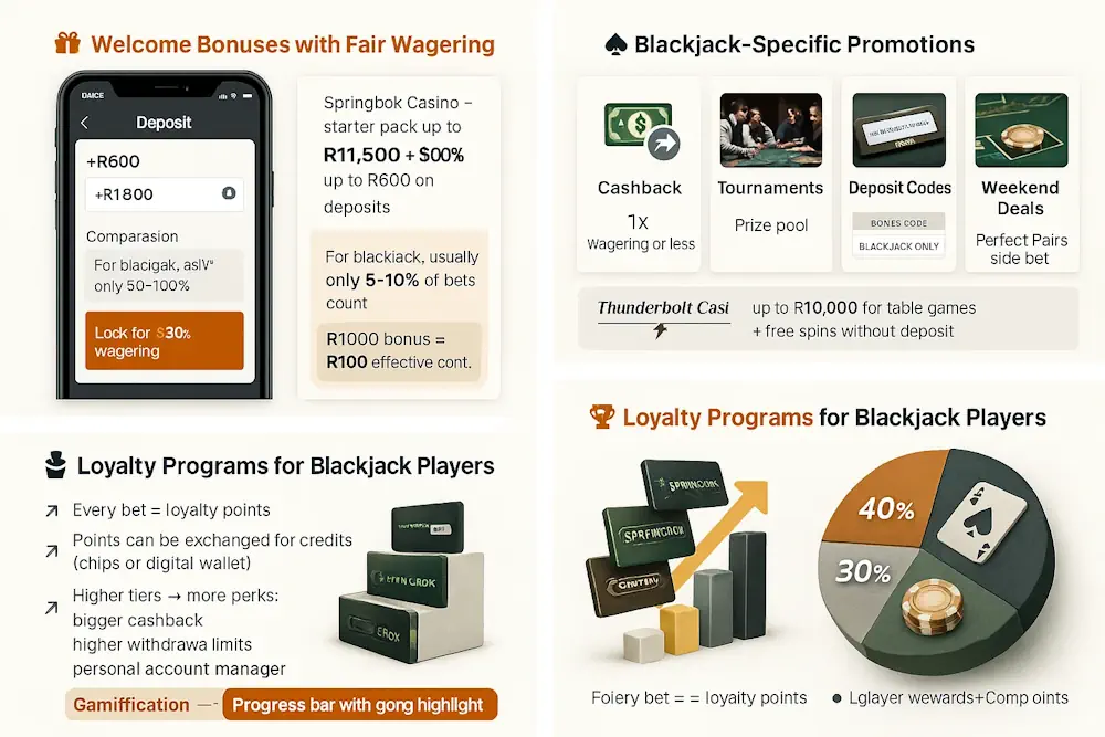 Blackjack Bonuses and Promotions Infographic