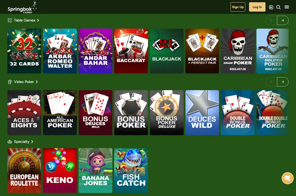 Springbok games Screenshot