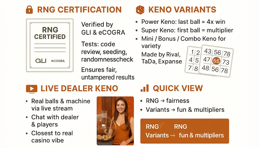 Keno Features of Quality Keno Casino Sites Infographic