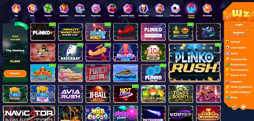 Wazamba Instant games Screenshot