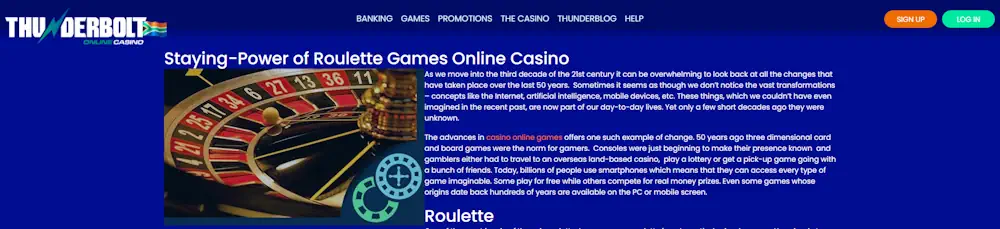 Thunderbolt Roulette Screenshot