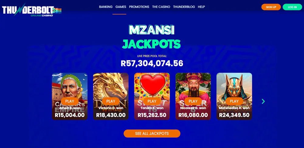 Thunderbolt Casino Screenshot