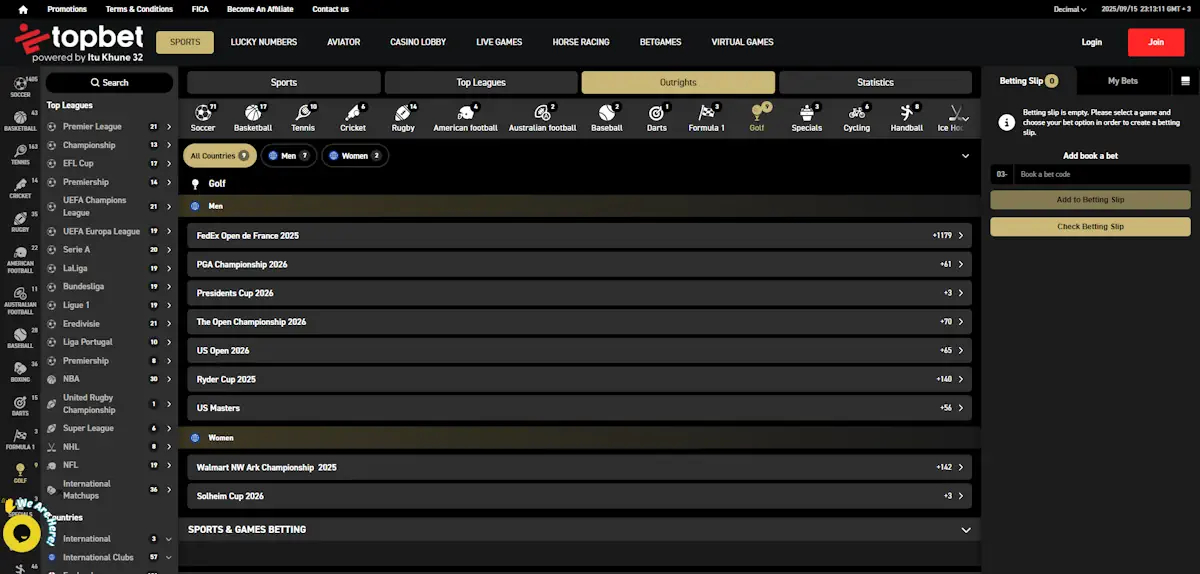 TopBet golf Screenshot