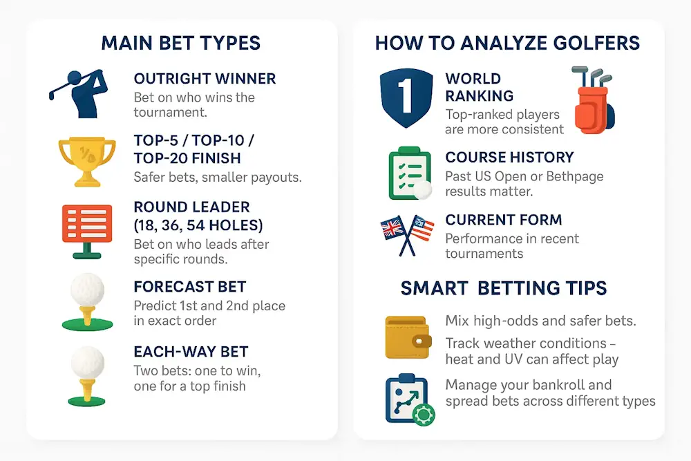 US Open Golf How to bet Infographic