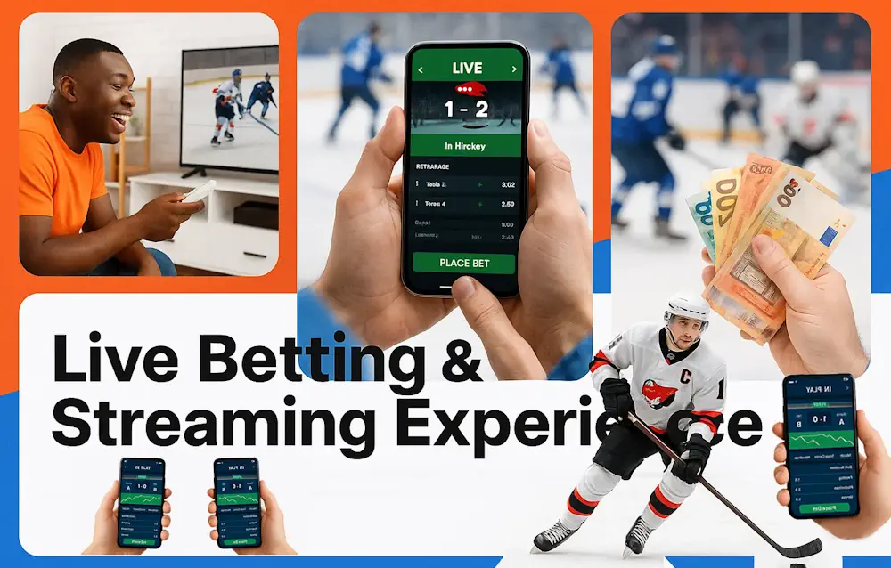 Hockey Live Betting & Streaming Experience Banner