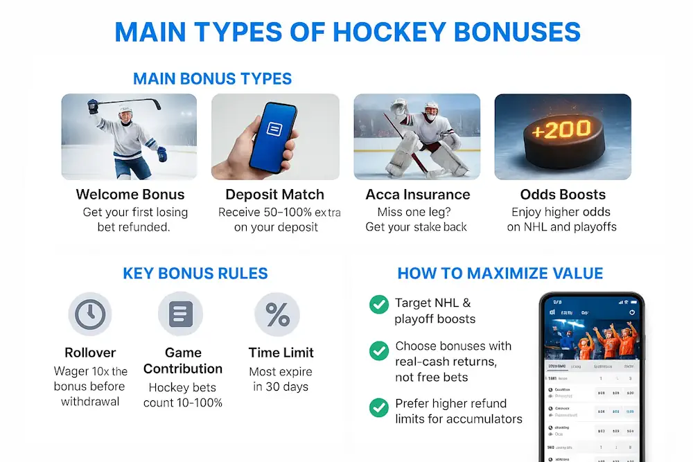 Bonuses & Promotions for Hockey Bettors Infographic