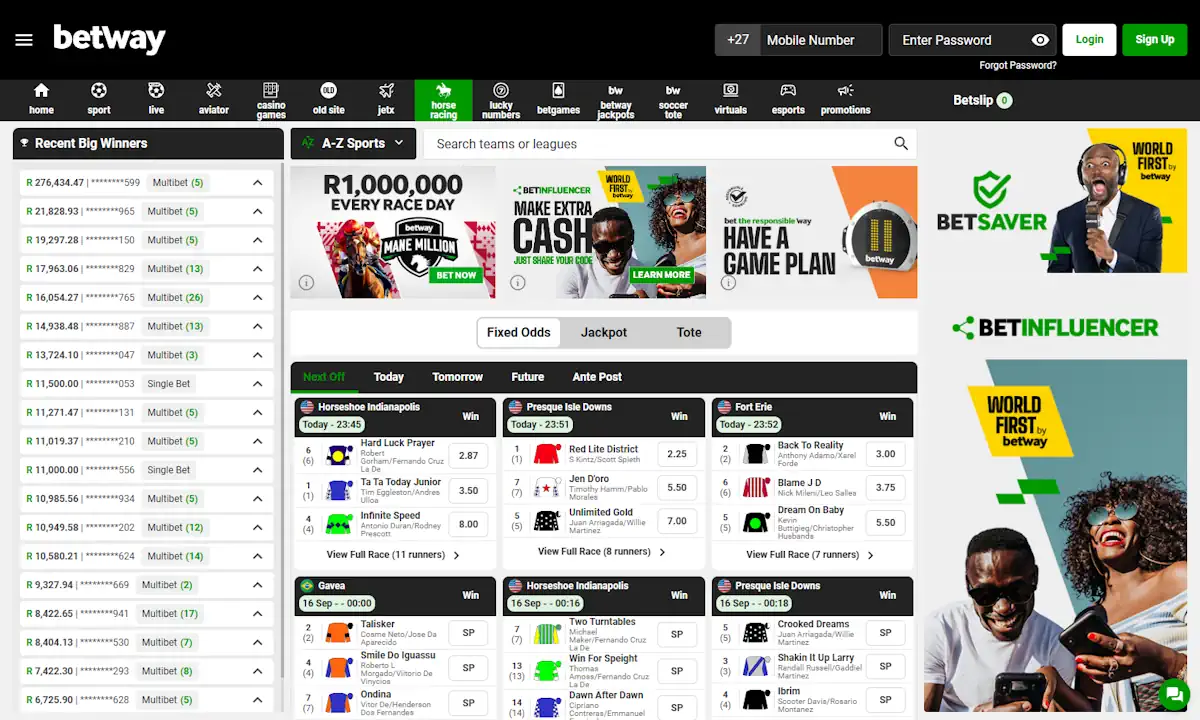 Betway Horse racing  Screenshot