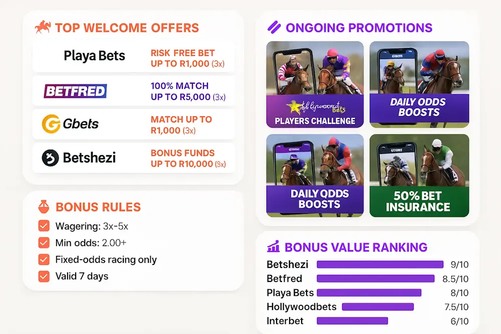 Horse racingBonuses & Promotions for Bettors Infographic