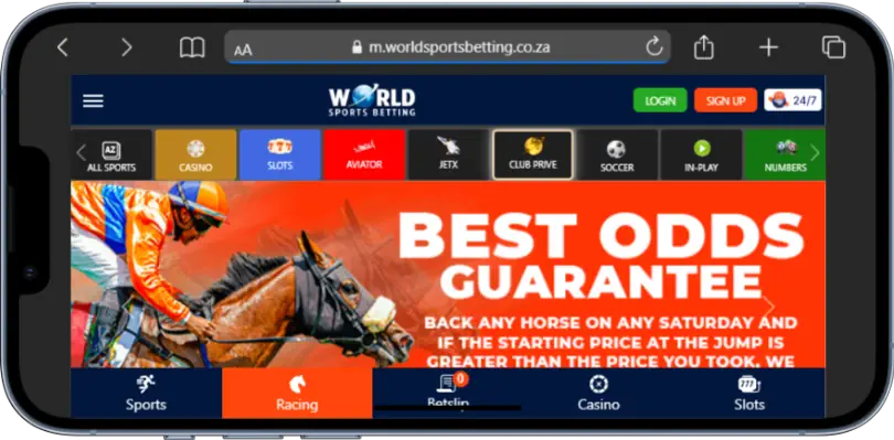 World Sports Betting horse racing Screenshot