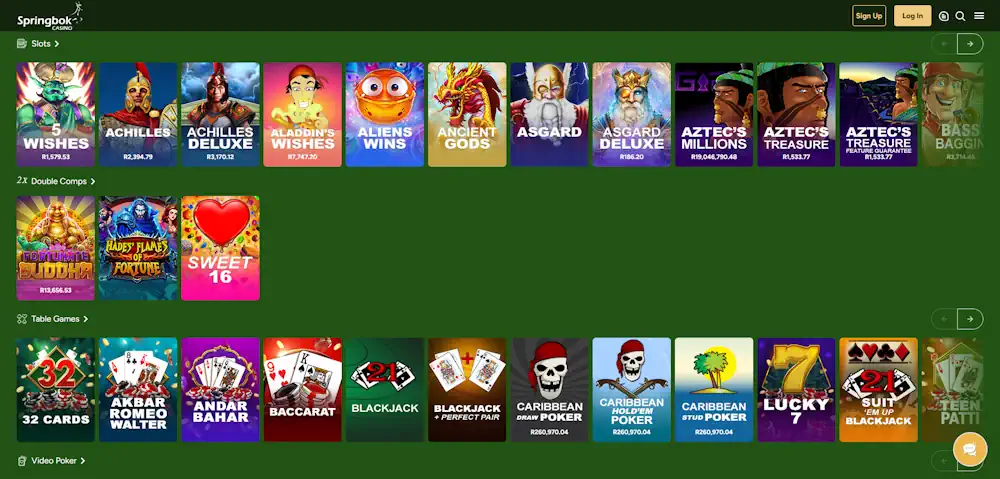 Springbok Casino Screenshot