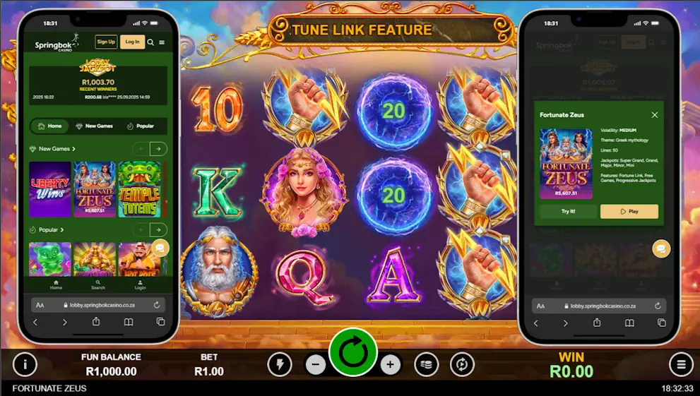 Springbok Casino iphone Banner
